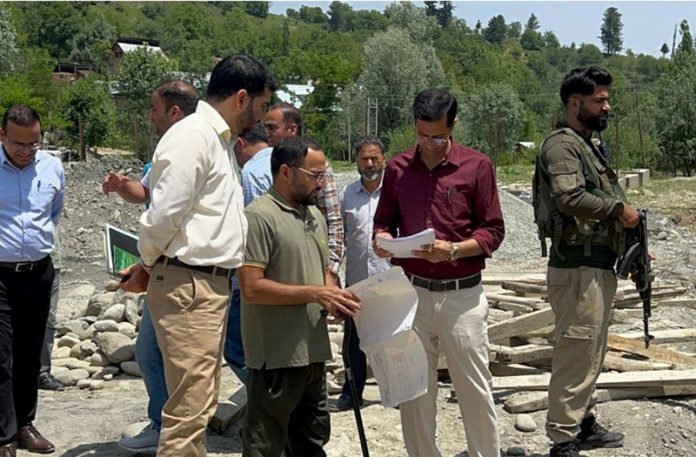 DC Shopian inspects work of rural development projects at Keller